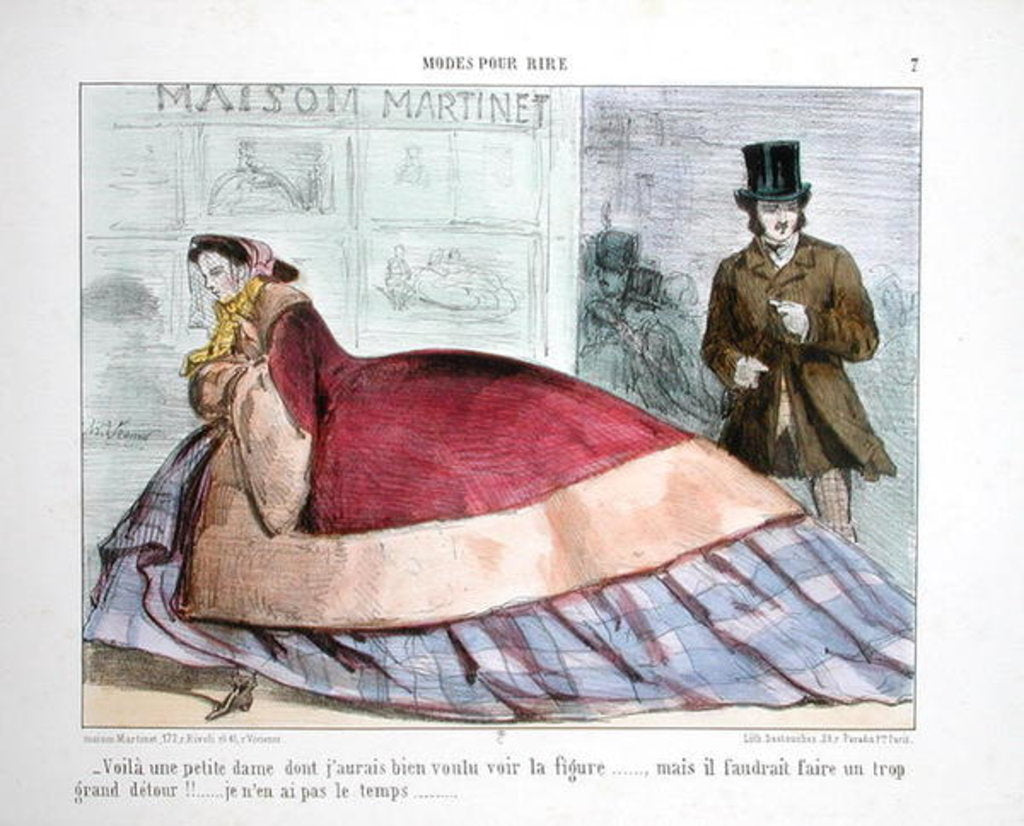 Detail of Caricature of the crinoline by French School