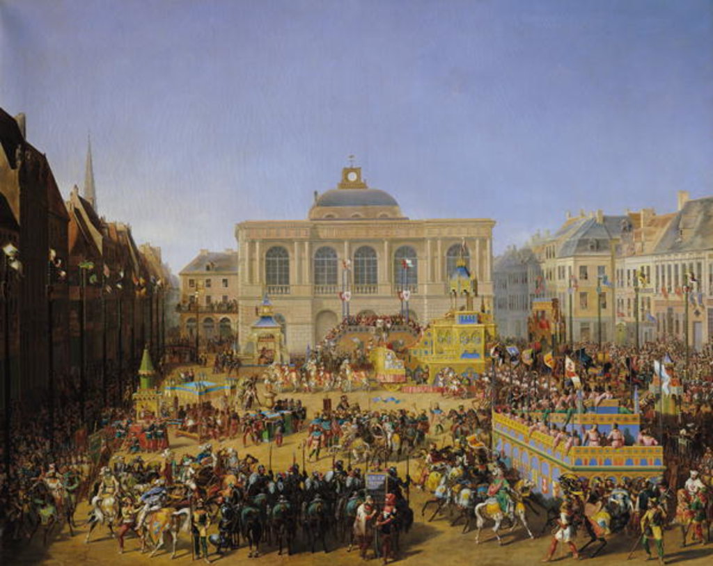 Detail of The Kermesse at Saint-Omer in 1846 by Auguste Jacques Regnier