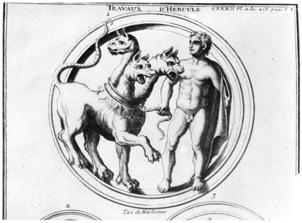 Detail of Cerberus Tamed by Hercules by French School