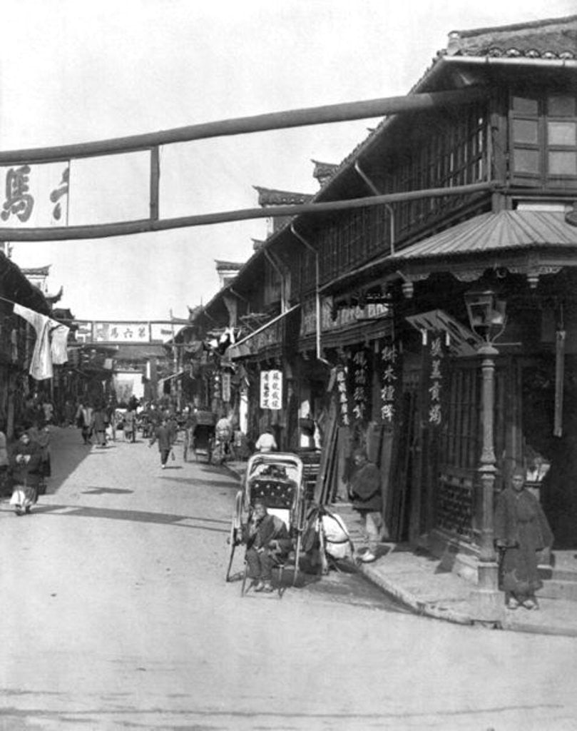 Chinatown in Shanghai, late 19th century by French Photographer