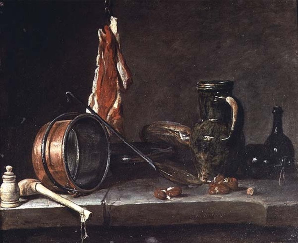Detail of Still life: Feast Day Menu, 1731 by Jean-Baptiste Simeon Chardin