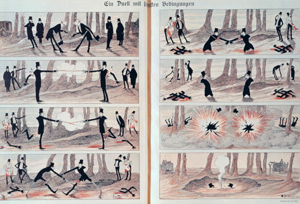 Detail of A Duel by Josef Benedikt engl