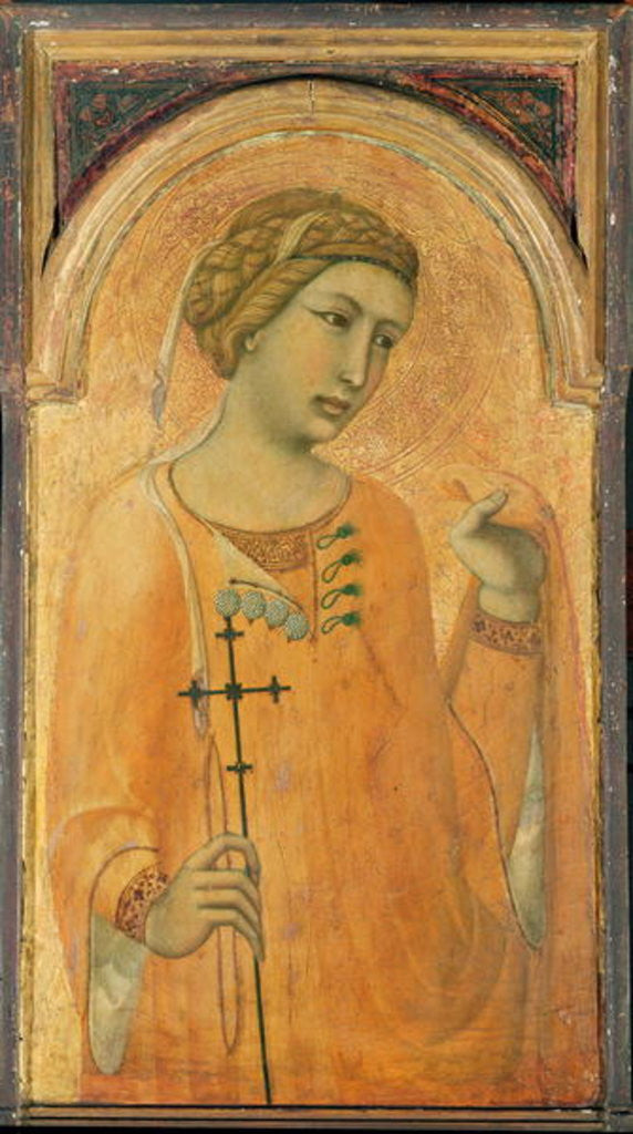 Detail of A Female Saint, possibly St. Margaret by Pietro Lorenzetti