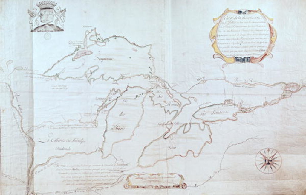 Detail of Map of the Great Lakes by Jolliet