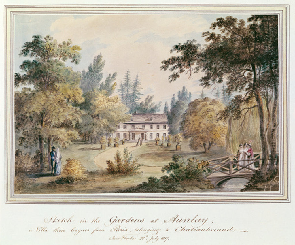 Detail of Sketch in the Gardens at Aulnay, 1817 by James Forbes