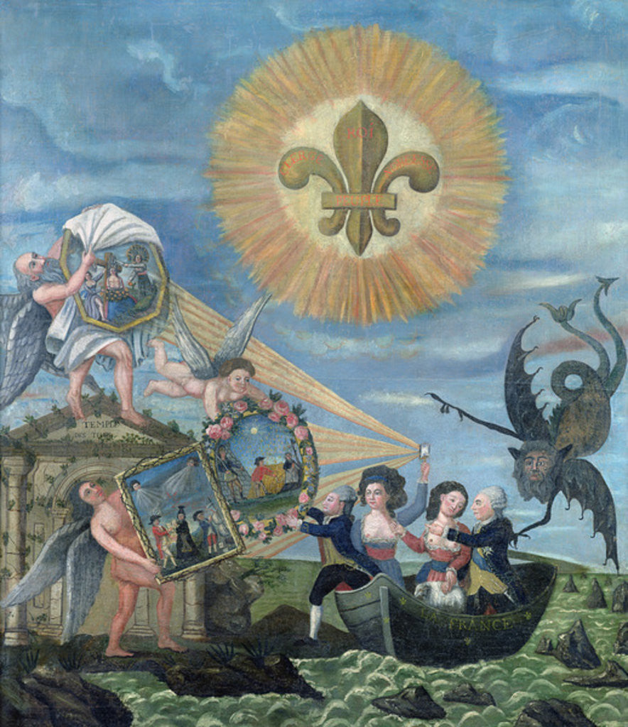 Detail of The Hope of Happiness Dedicated to the Nation with Louis XVI Driven by Goodness and Jacques Necker Driven by Truth by Dubois