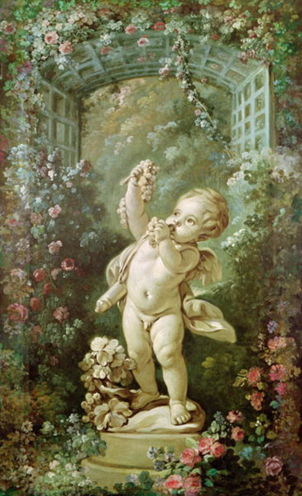 Detail of Cupid with Grapes by Francois Boucher