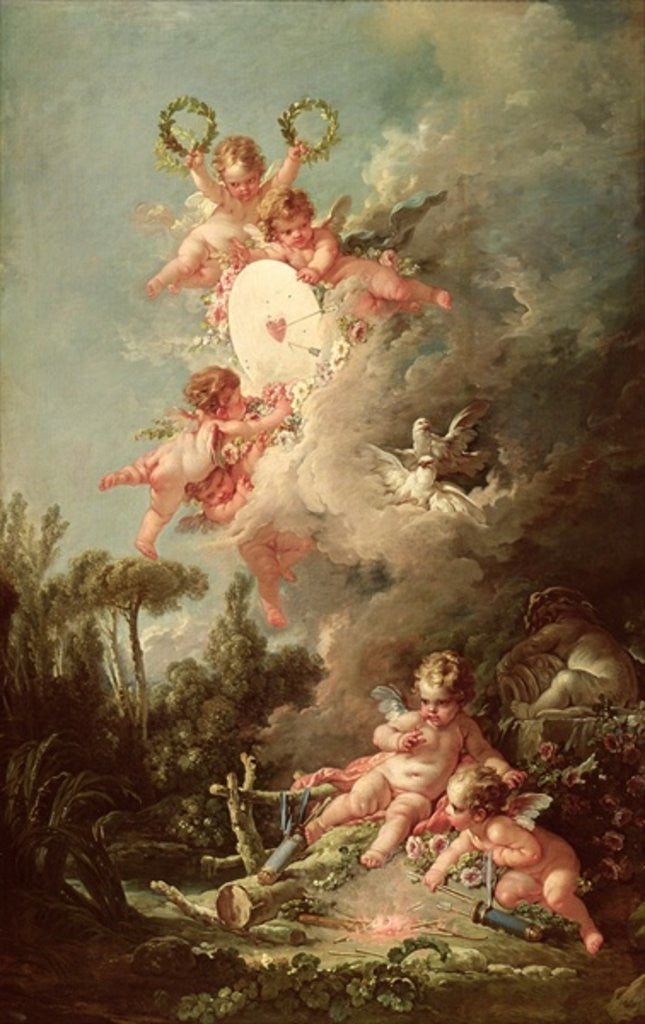 Detail of Cupid's Target by Francois Boucher
