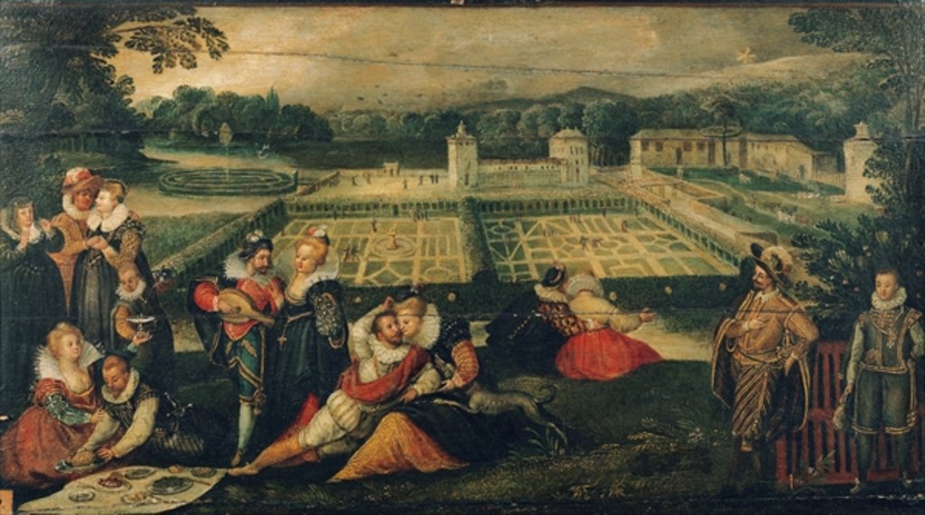 Detail of A Picnic in a Park by Flemish School