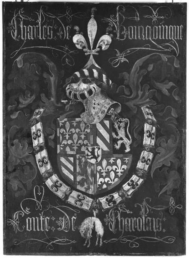 Detail of Coat of Arms of Charles de Bourgogne Count of Charolais, 3rd Chapter of the Order of the Golden Fleece, Dijon, 1433 by Flemish School