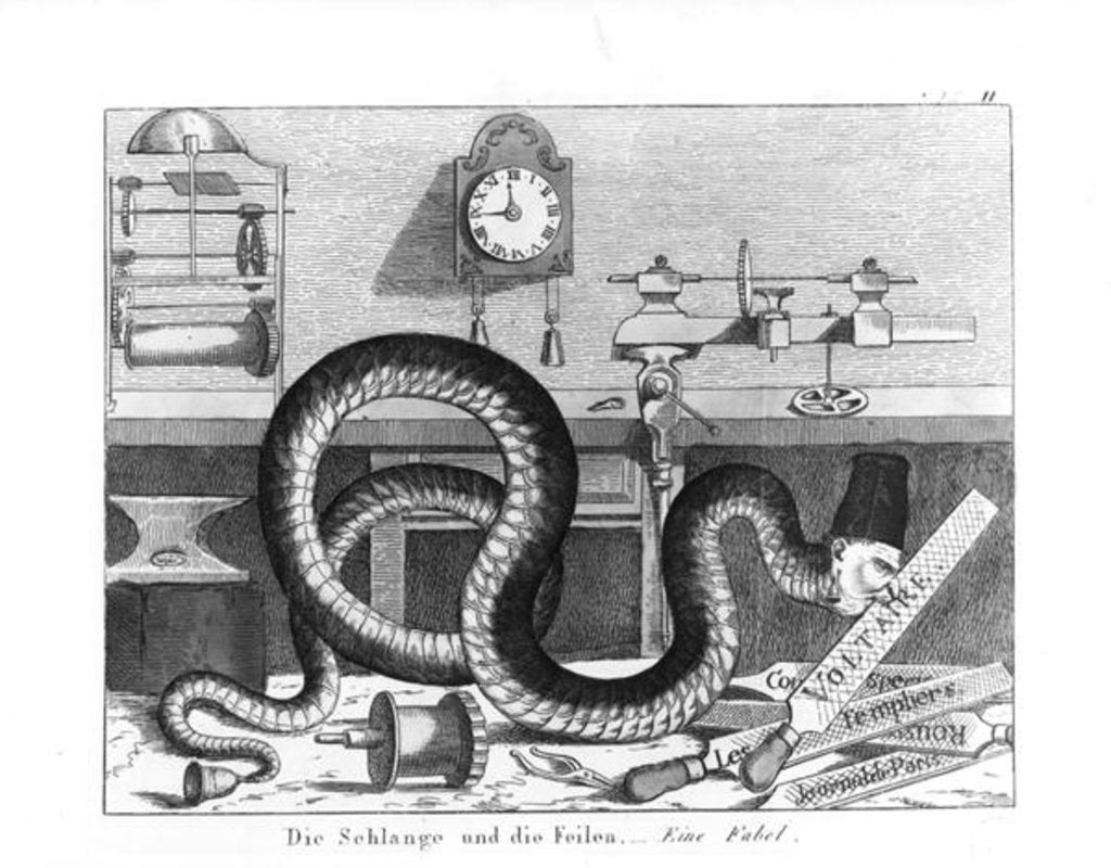 Detail of Fable of the Snake and the Files by German School