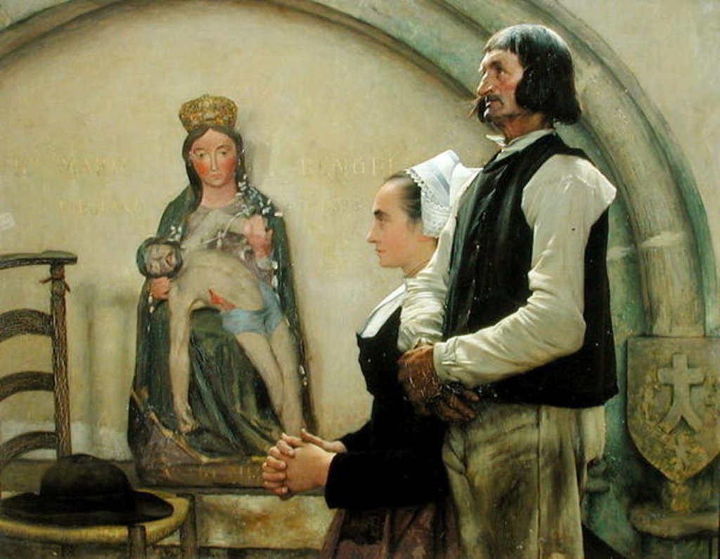 Detail of Visiting the Virgin of Benodet, 1898 by Jean Eugene Buland