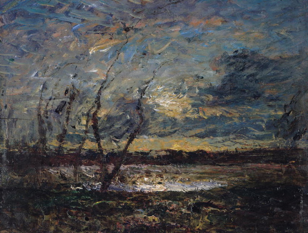 Detail of Landscape on the Outskirts of Cremieu by Auguste Francois Ravier
