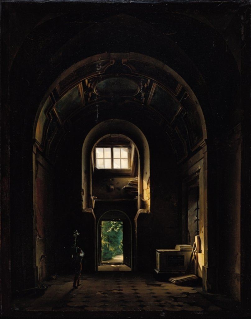 Detail of Interior of the Chapel of Saint-Philippe in the Eglise des Feuillants in Paris, 1814 by Louis Jacques Mande Daguerre