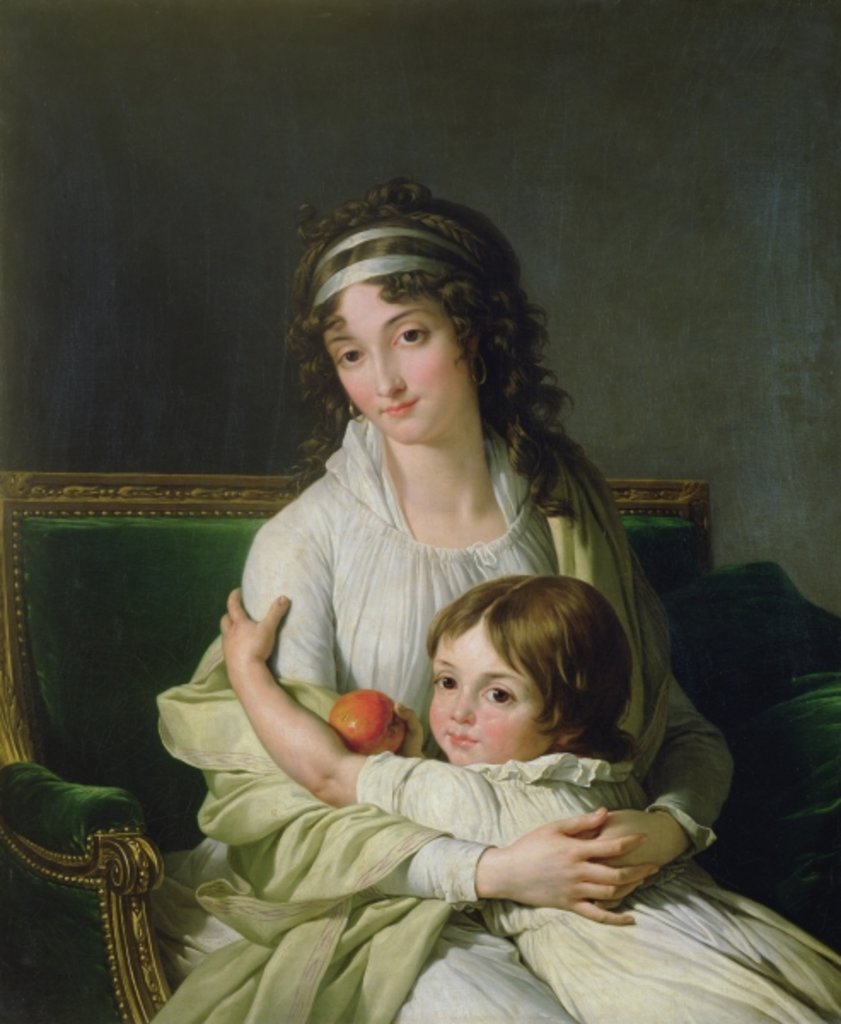 Detail of Portrait presumed to be Madame Jeanne-Justine Boyer-Fonfrede and her son, Henri by Francois Andre Vincent
