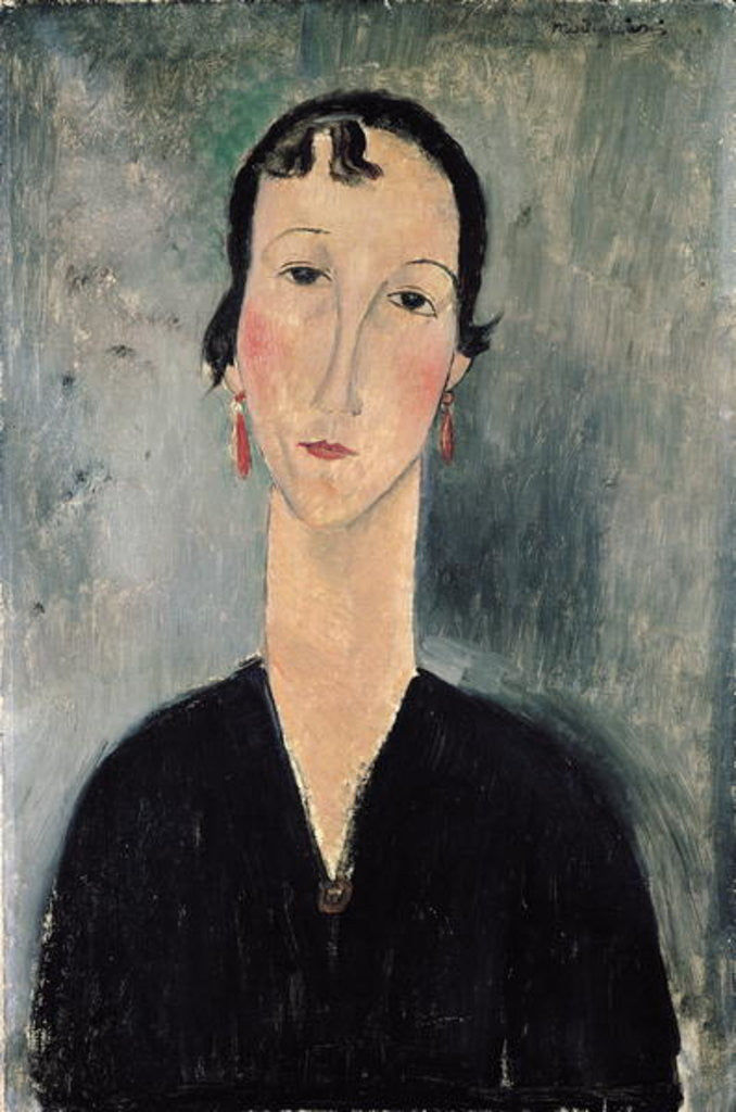 Detail of Woman with Earrings by Amedeo Modigliani