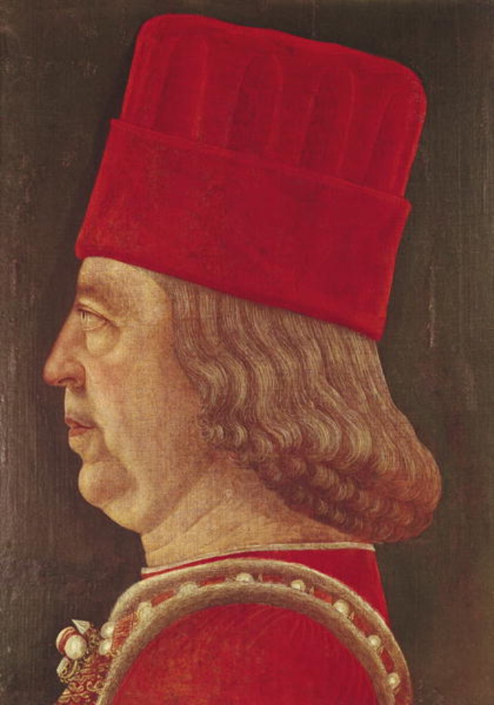 Detail of Portrait of Borso d'Este, Prince of Ferrara by Baldassare d' Este