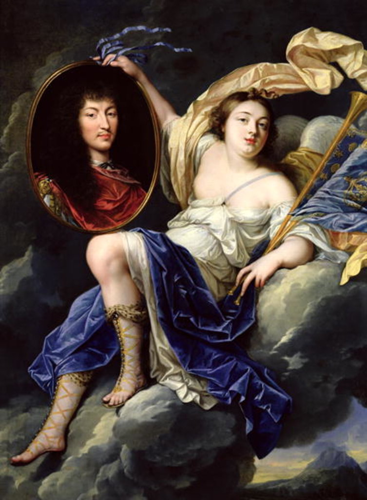 Detail of Fame Presenting a Portrait of Louis XIV to France by Jean Nocret