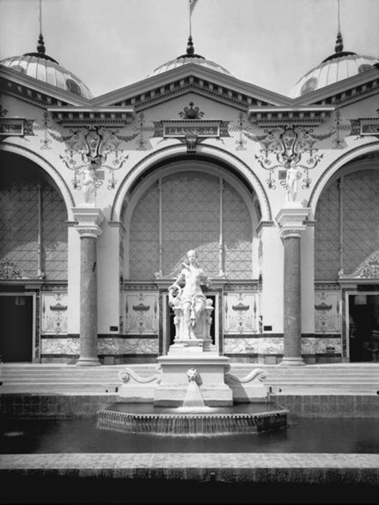 Detail of Portico and fountain at the Universal Exhibition, Paris by Adolphe Giraudon