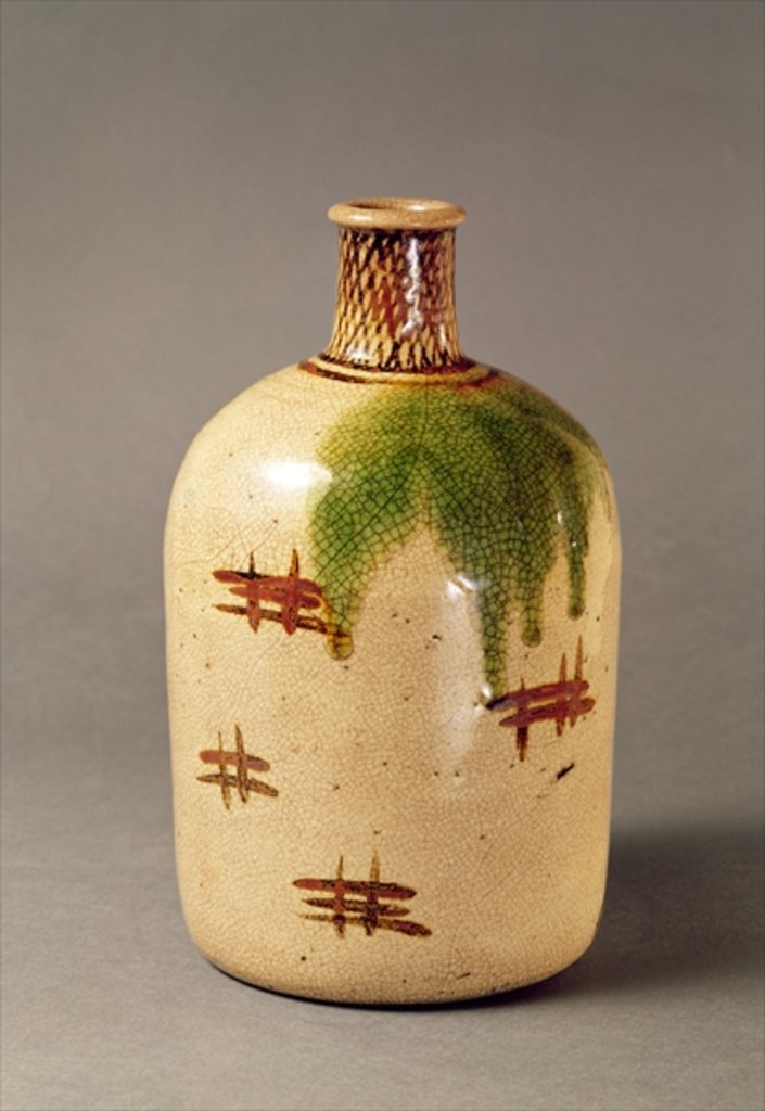 Detail of Sake bottle by Japanese School