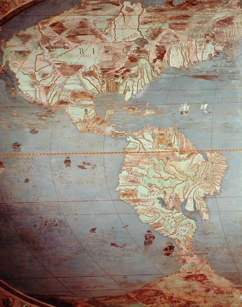 Detail of Map of North and South America by Antonio Giovanni de Varese