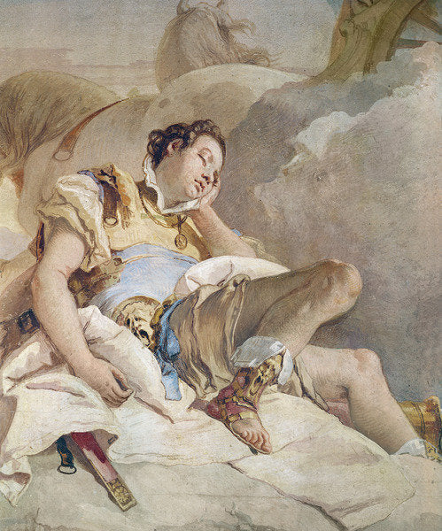 Detail of Armida Adbucting the Sleeping Rinaldo, detail of Rinaldo by Giovanni Battista Tiepolo