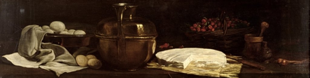Detail of Still Life with Brie by Francois Bonvin