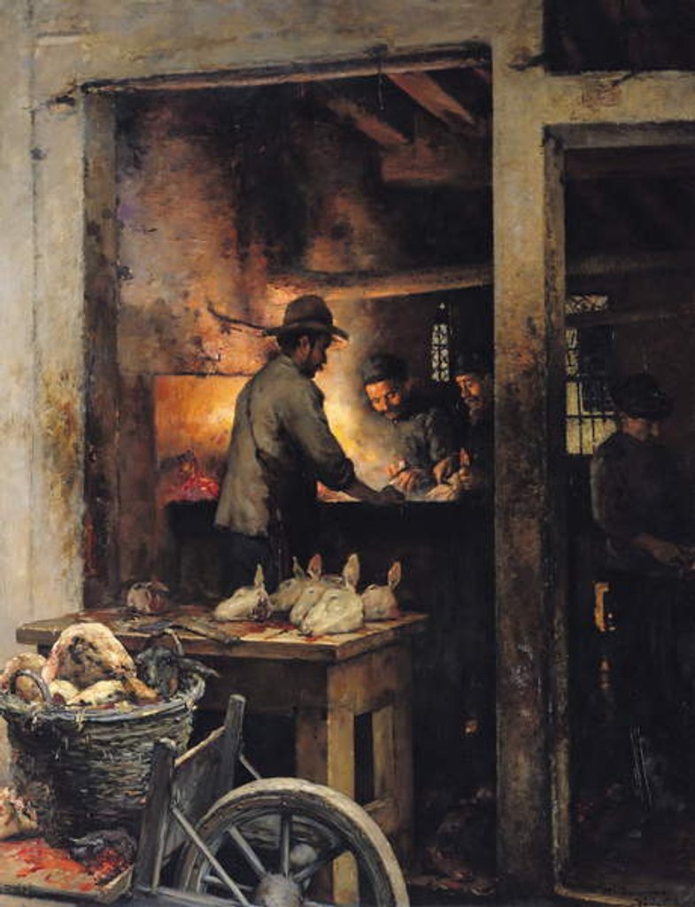 Detail of The Tripe Butchers of the Calle de la Madone, Venice, 1900 by Maurice Bompard