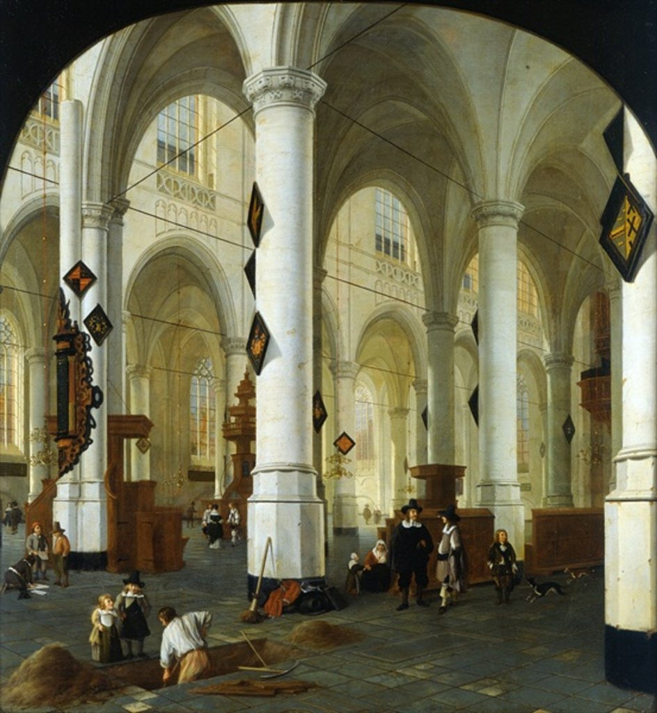 Detail of Interior of the Oude Kerk in Delft by Hendrik Cornelisz. van Vliet