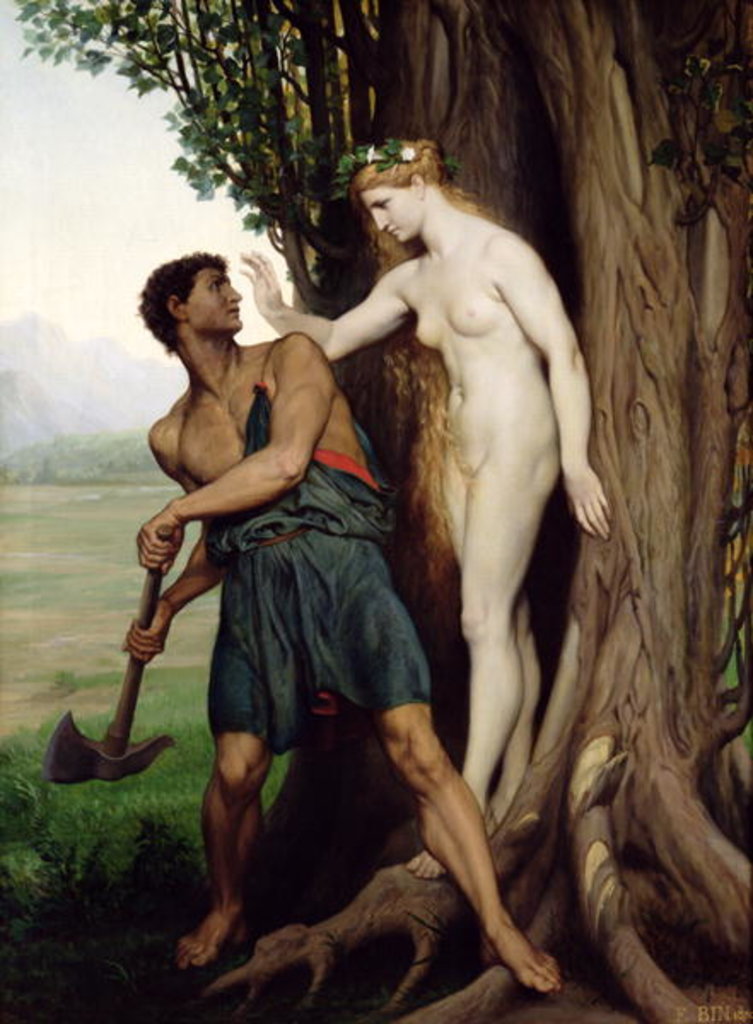 Detail of THe Hamadryad, 1870 by Emile Bin