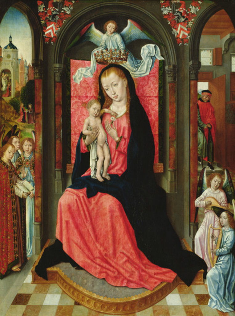 Detail of Madonna Enthroned Surrounded by Angels by Master of the Legend of St. Ursula
