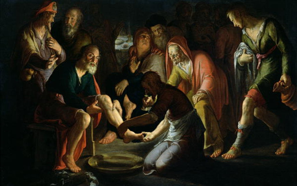 Detail of Christ Washing the Disciples' Feet by Peter Wtewael