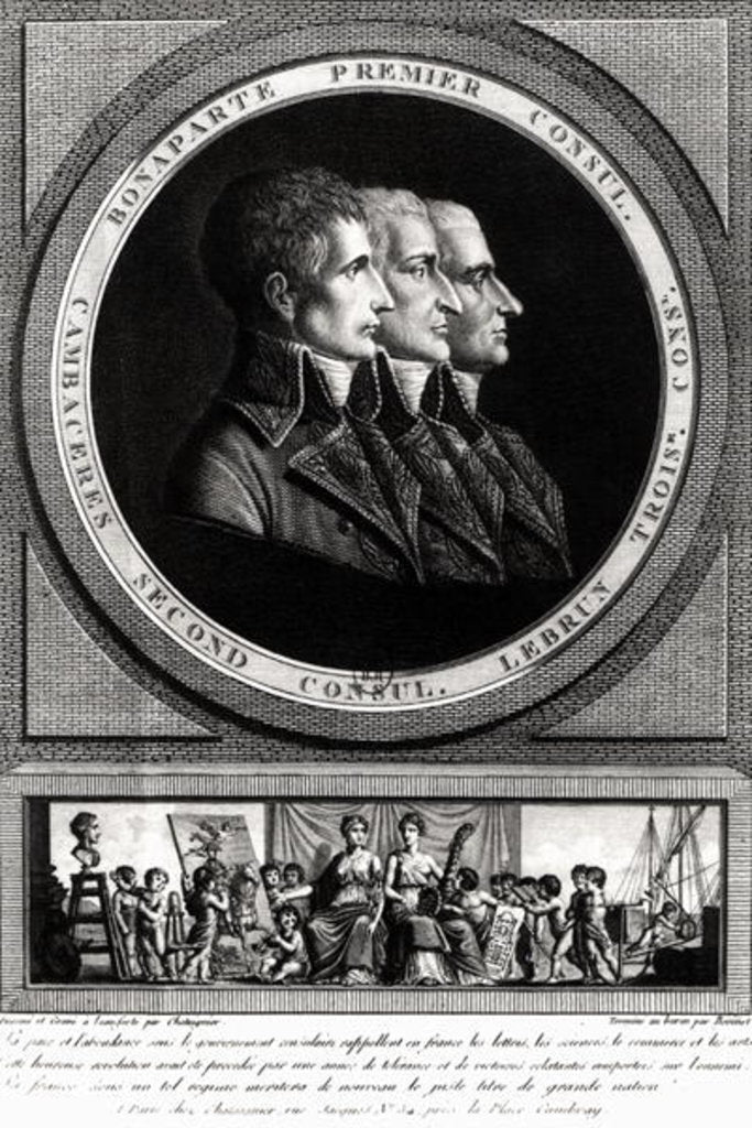 Detail of Portrait of the Three Consuls of the Republic, completed by Edme Bovinet by Alexis Chataigner