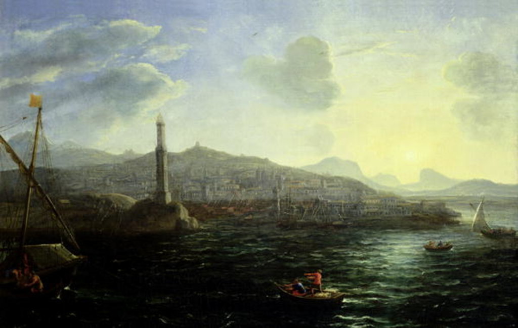 Detail of The Port of Genoa, Sea View by Claude Lorrain