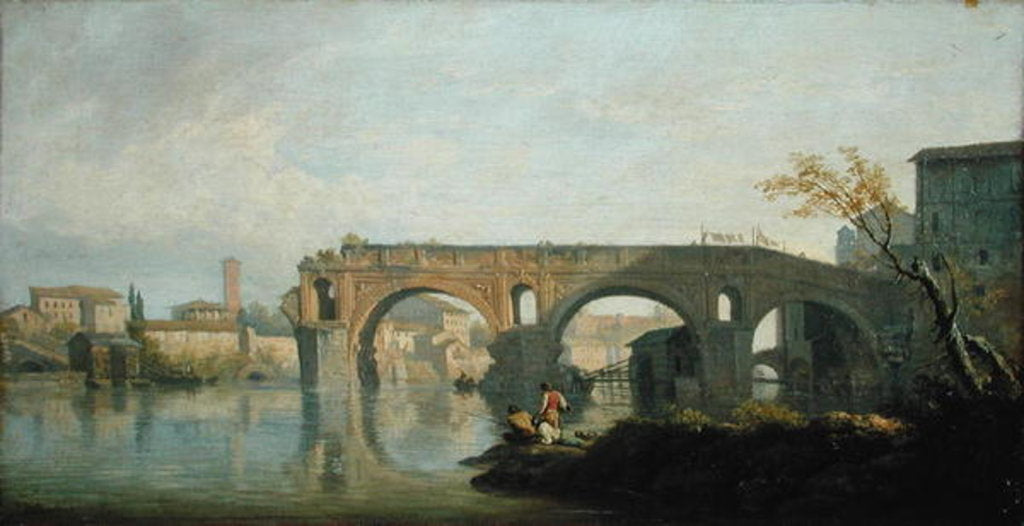 Detail of The Ponte Rotto, Rome by Claude Joseph Vernet