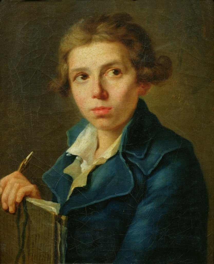 Detail of Portrait of Jacques-Louis David as a Youth by Joseph-Marie the Elder Vien