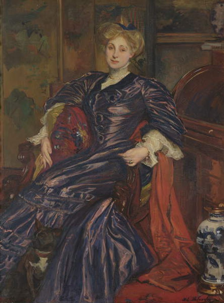 Detail of Portrait of Mrs Emily Montgomery-Lang, 1911 by Jacques-Emile Blanche