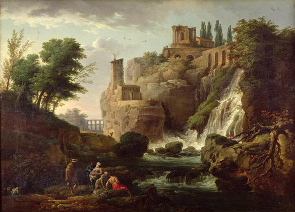 Detail of The Falls of Tivoli by Claude Joseph Vernet
