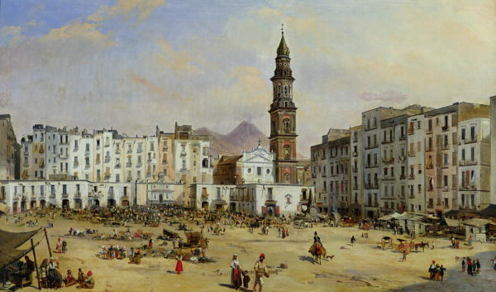 Detail of Piazza Mazaniello, Naples by Jean Auguste Bard