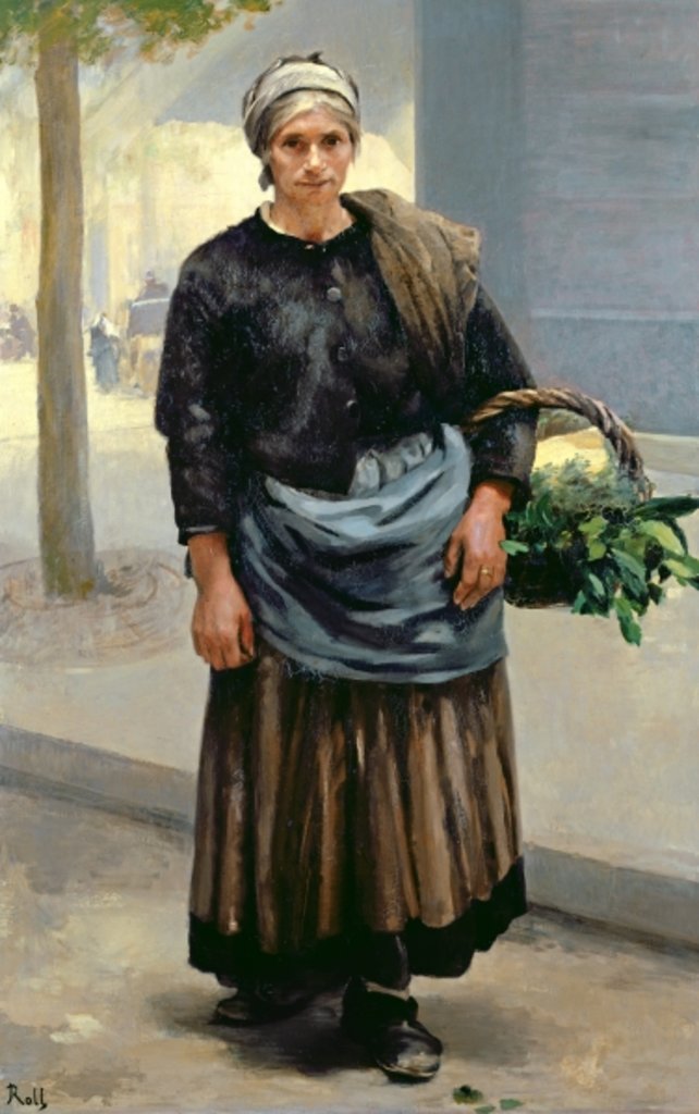 Detail of Marianne Orfrey, Vegetable Seller by Alfred Roll