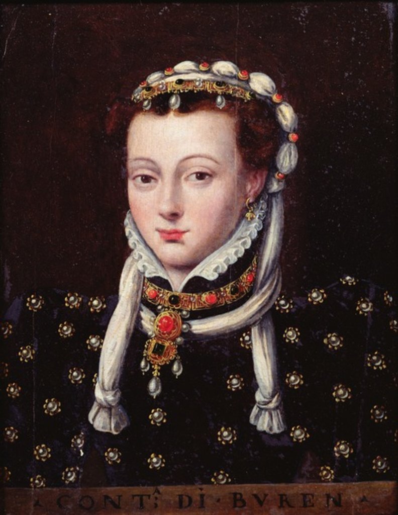 Detail of Portrait of Anne de Buren by Anthonis van Dashorst (c.1519-1576/77) Mor