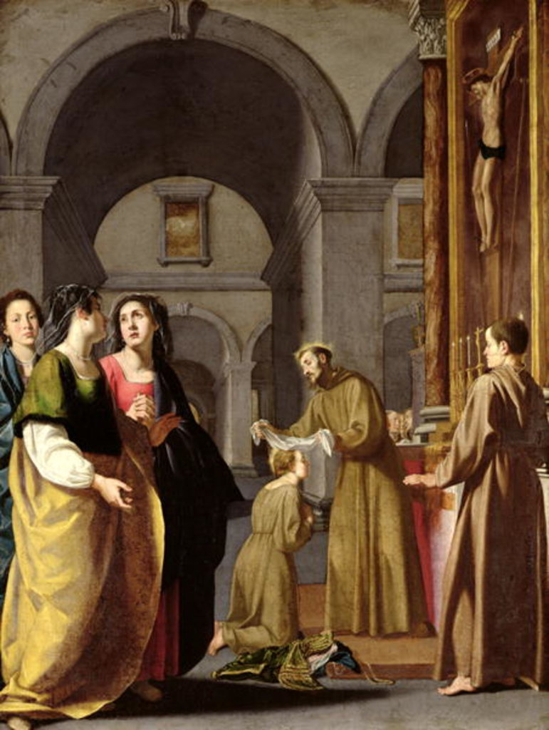 Detail of St. Clare Receiving the Veil from St. Francis of Assisi by Italian School