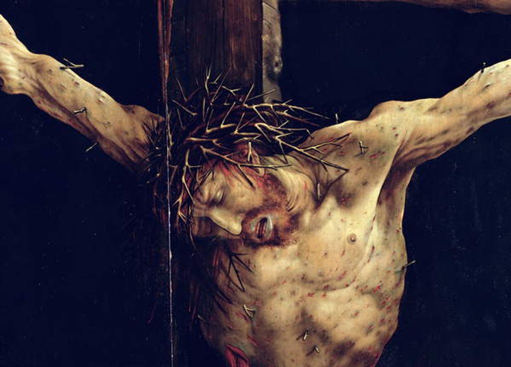 Detail of The Face of Christ by Matthias Grunewald