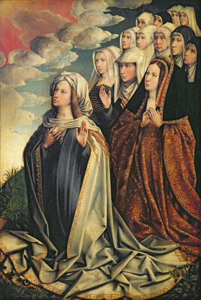Detail of Mary the Mediator with Joanna the Mad and her entourage, right hand panel from an altarpiece by Colijn de Coter