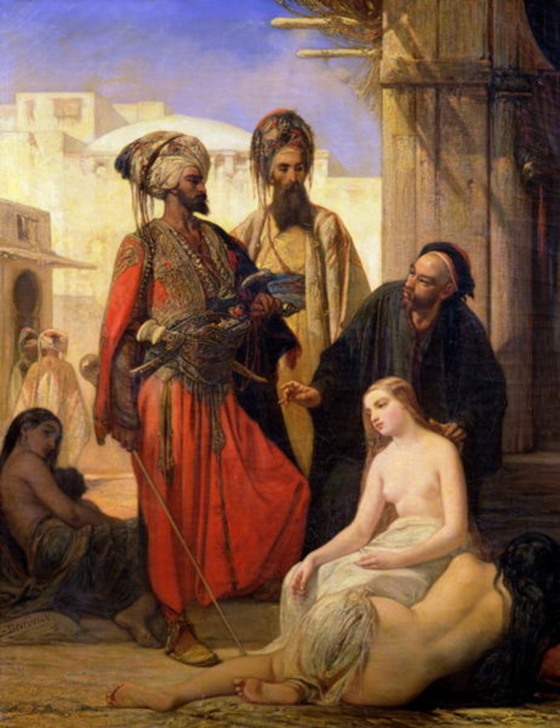 Detail of A Slave Market in Asia Minor by Louis Devedeux