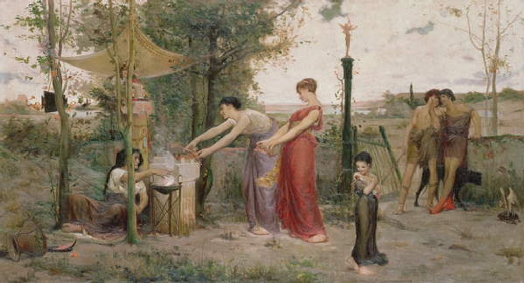 Detail of Sacrificing Dolls, 1871 by Luc-Oliver Merson