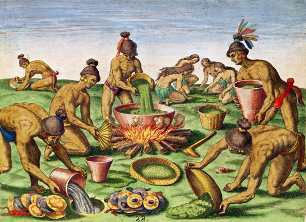 Detail of Preparations for a Feast by Jacques (after) Le Moyne
