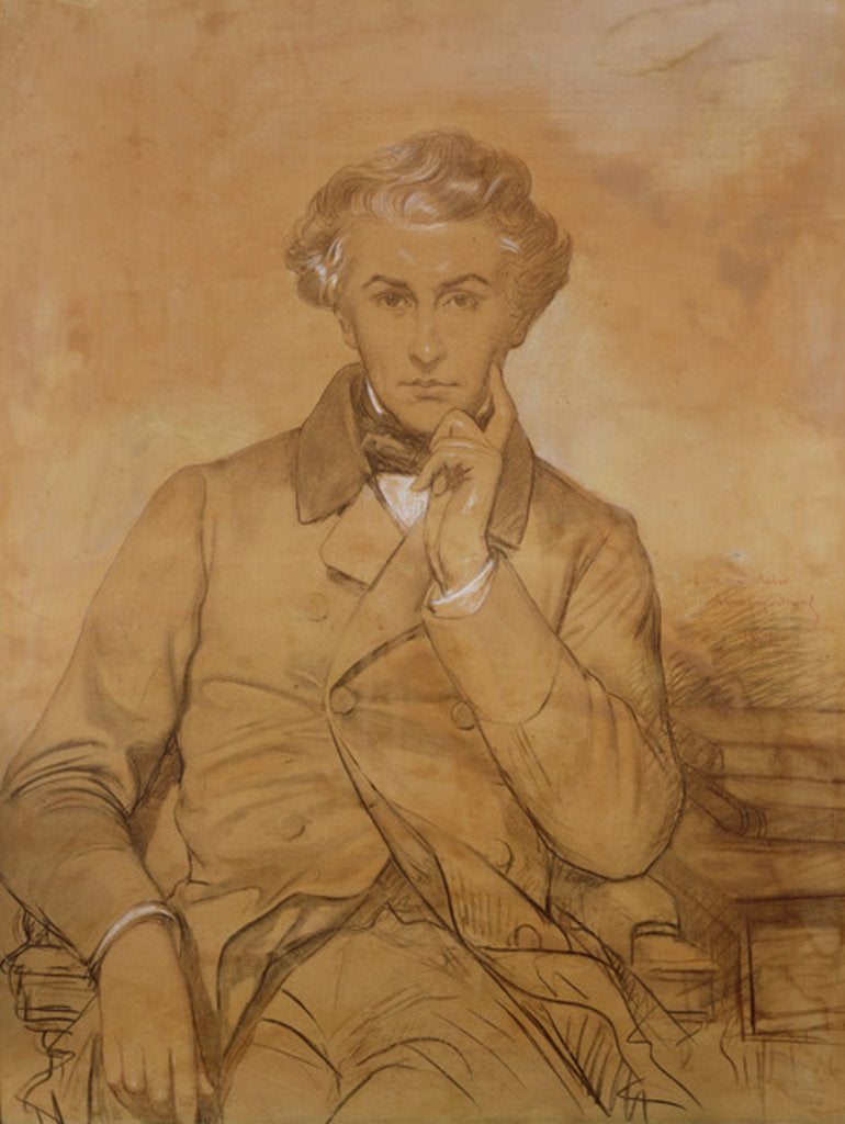 Detail of Portrait of Henri Reber by Eugene Emmanuel Amaury-Duval