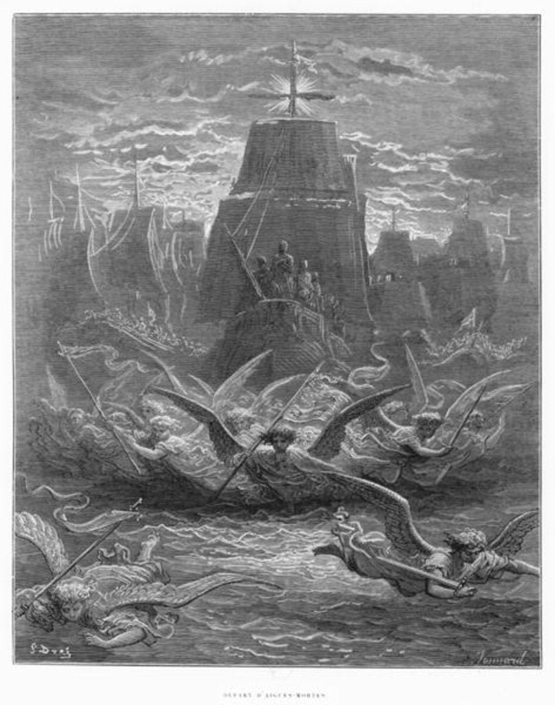 Detail of St. Louis leaving Aigues-Mortes by Gustave (after) Dore