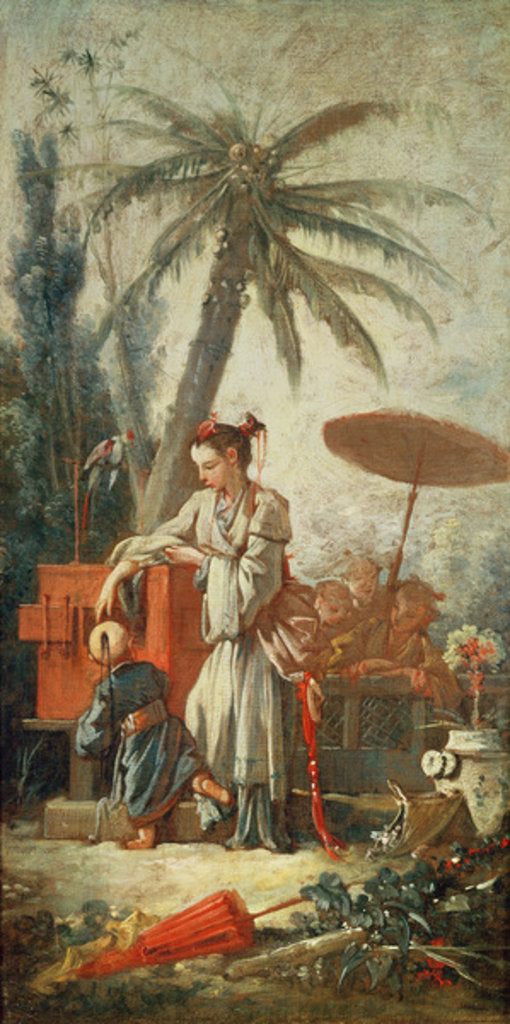 Detail of Chinese Curiosity, study for a tapestry cartoon, c.1742 by Francois Boucher